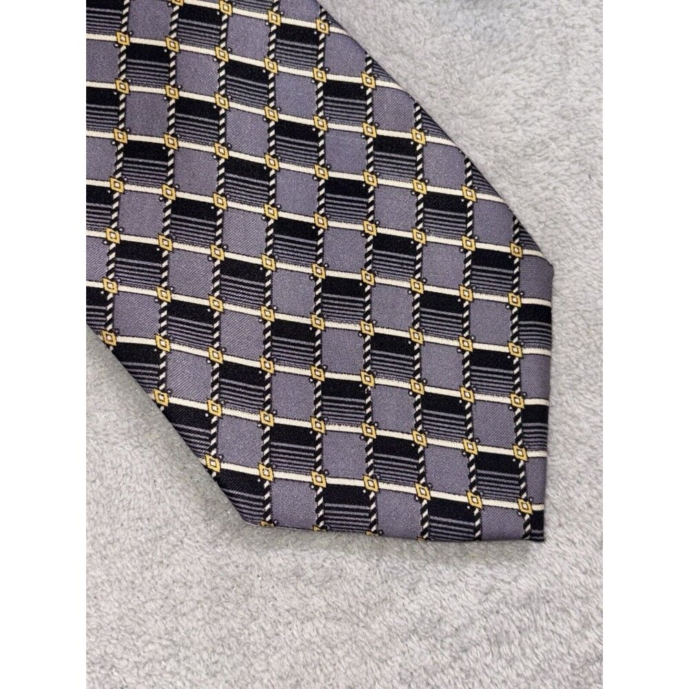 KAI LONG Men’s Necktie 100% Silk Handmade‎ Geometric Luxury Tie